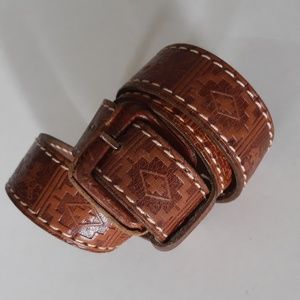 Vintage carved Genuine Leather Belt
